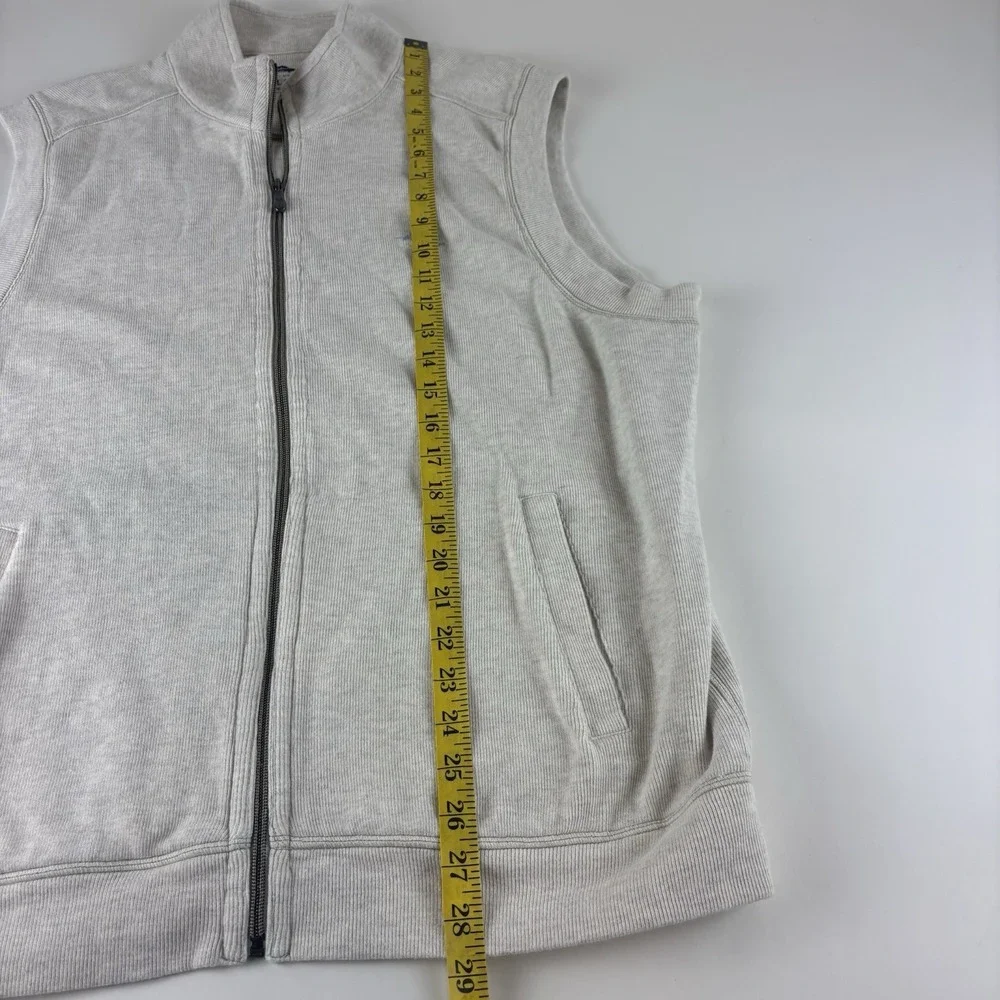 Tommy Bahama Full Zip Sweater Vest Mens Large Beige Embroidered Cotton - Picture 9 of 11